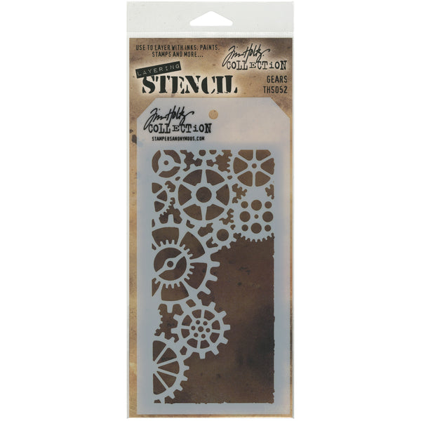 Tim Holtz Layered Stencil 4.125"X8.5"-Gears