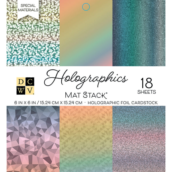 DCWV Single-Sided Cardstock Stack 6"X6" 18/Pkg-Holographics
